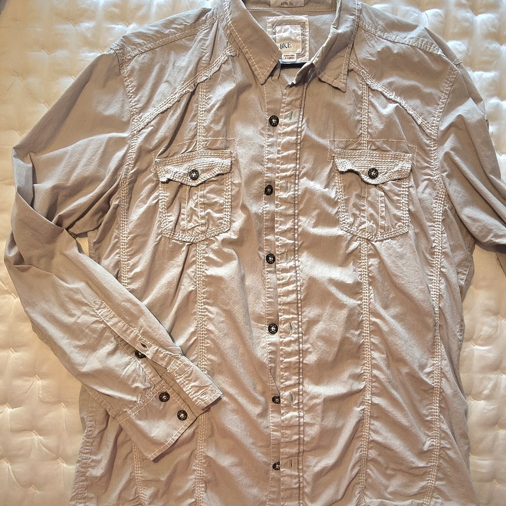 BKE Men's Light Tan Shirt
